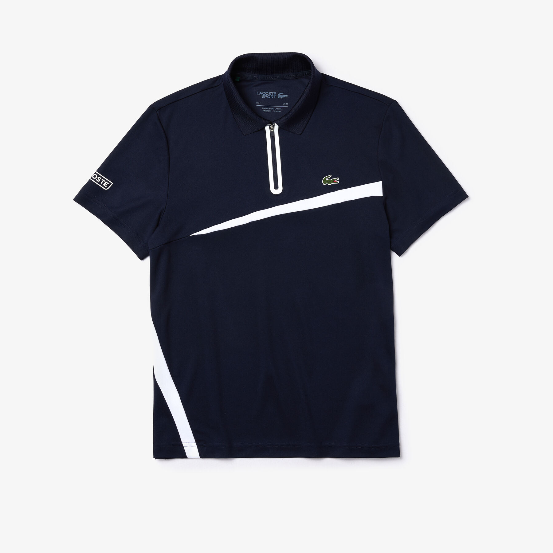 لاكوست قميص بولو للتنس من البيكيه المسامي مع أجزاء مستطيلية مجموعة lacoste sport للرجال