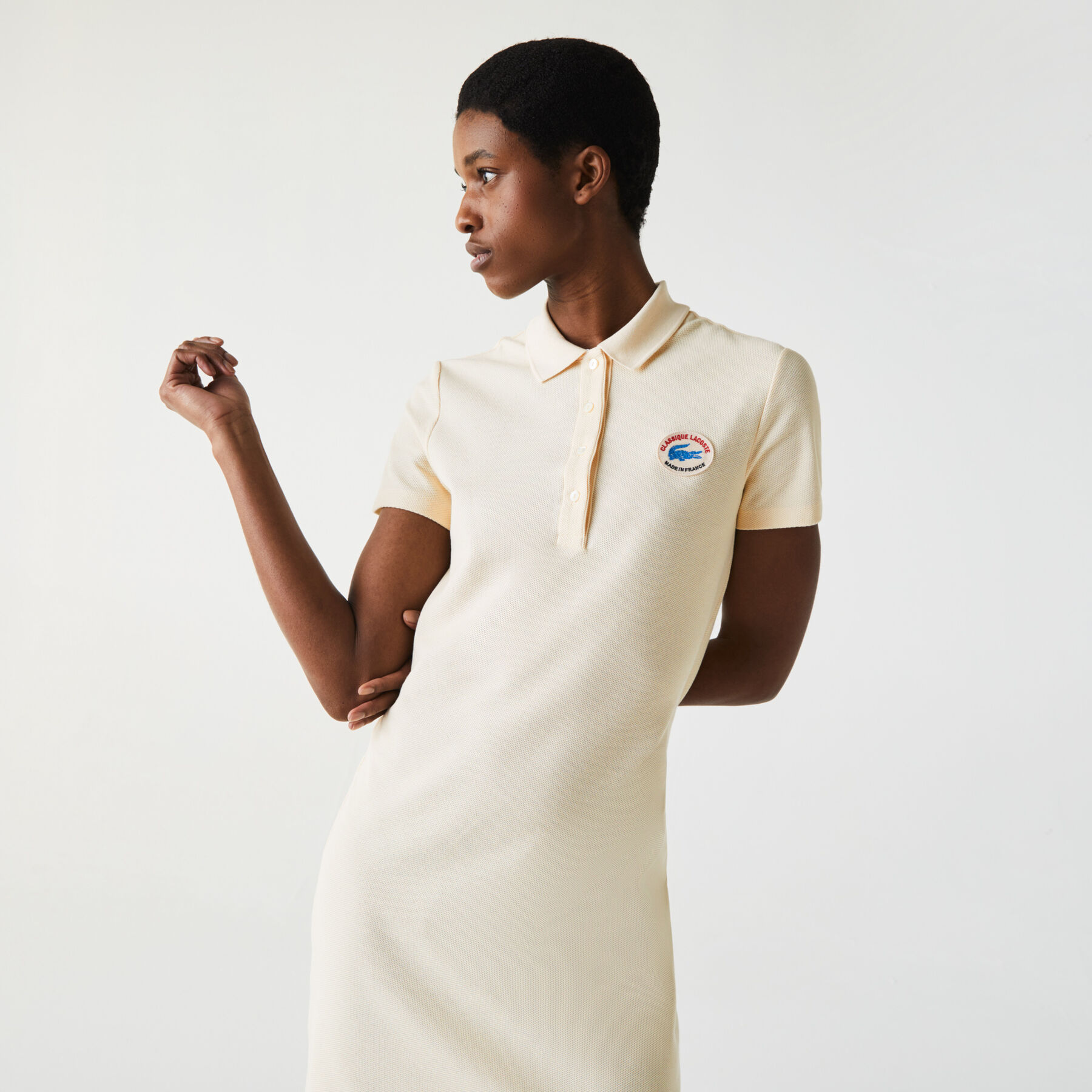 Women’s Made In France Organic Textured Cotton Piqué Polo Dress lacoste women s made in france organic textured cotton piqu polo dress
