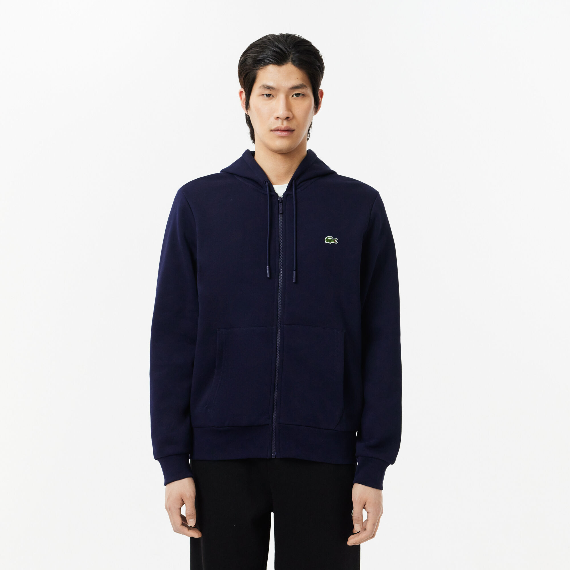 Lacoste men's full zip hoodie fleece sweatshirt sales
