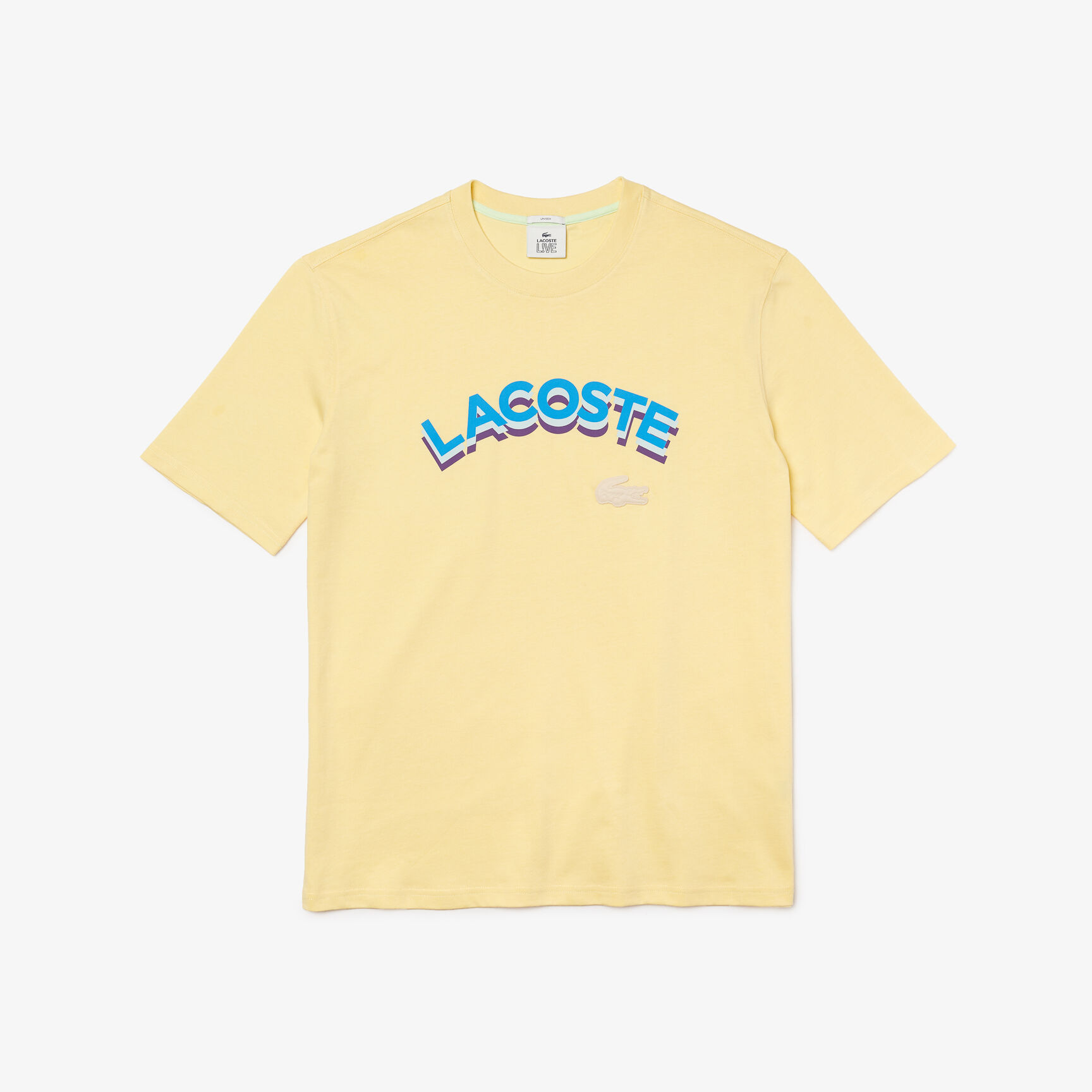 Unisex Lacoste LIVE Loose Fit Lettered Cotton T-shirt Unisex Lacoste LIVE Loose Fit Lettered Cotton T-shirt