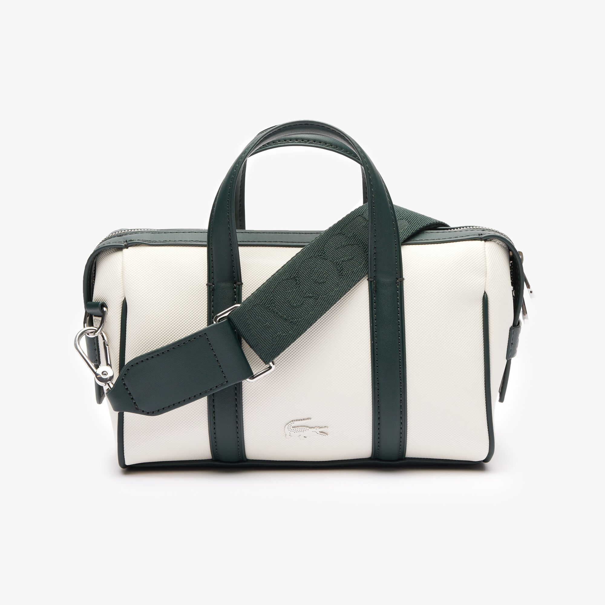 Small Nilly Pique Contrast Boston Bag, Farine Sinople | LACOSTE KSA