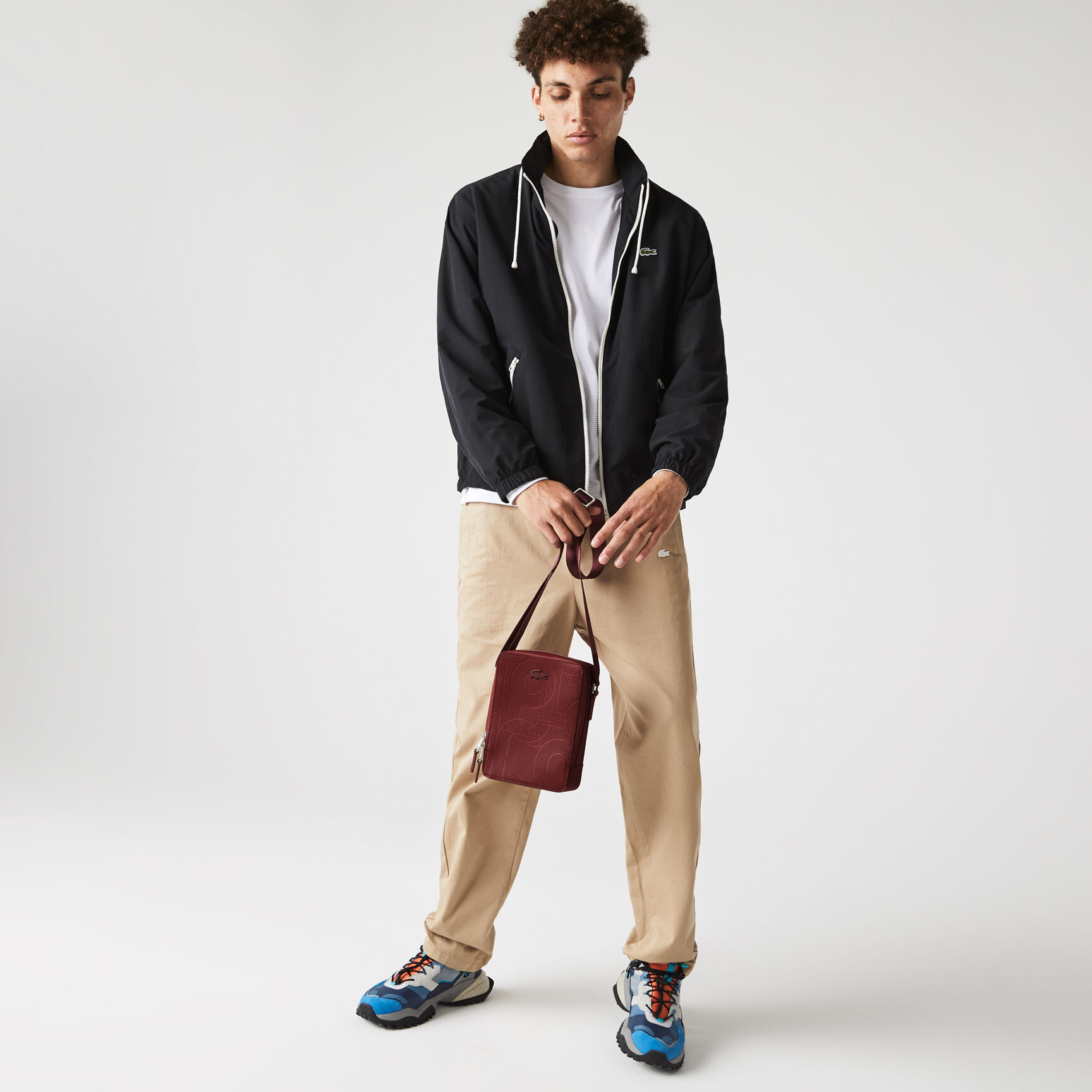 Men’s Chantaco Graphic Piqué Leather Vertical Zip Crossbody Bag Men’s Chantaco Graphic Piqué Leather Vertical Zip Crossbody Bag