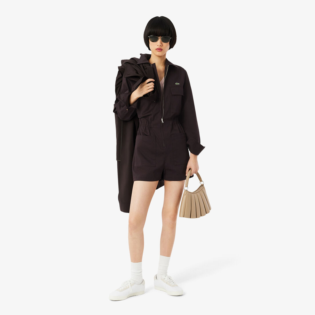 Polo Collar Stretch Gabardine Playsuit Polo Collar Stretch Gabardine Playsuit