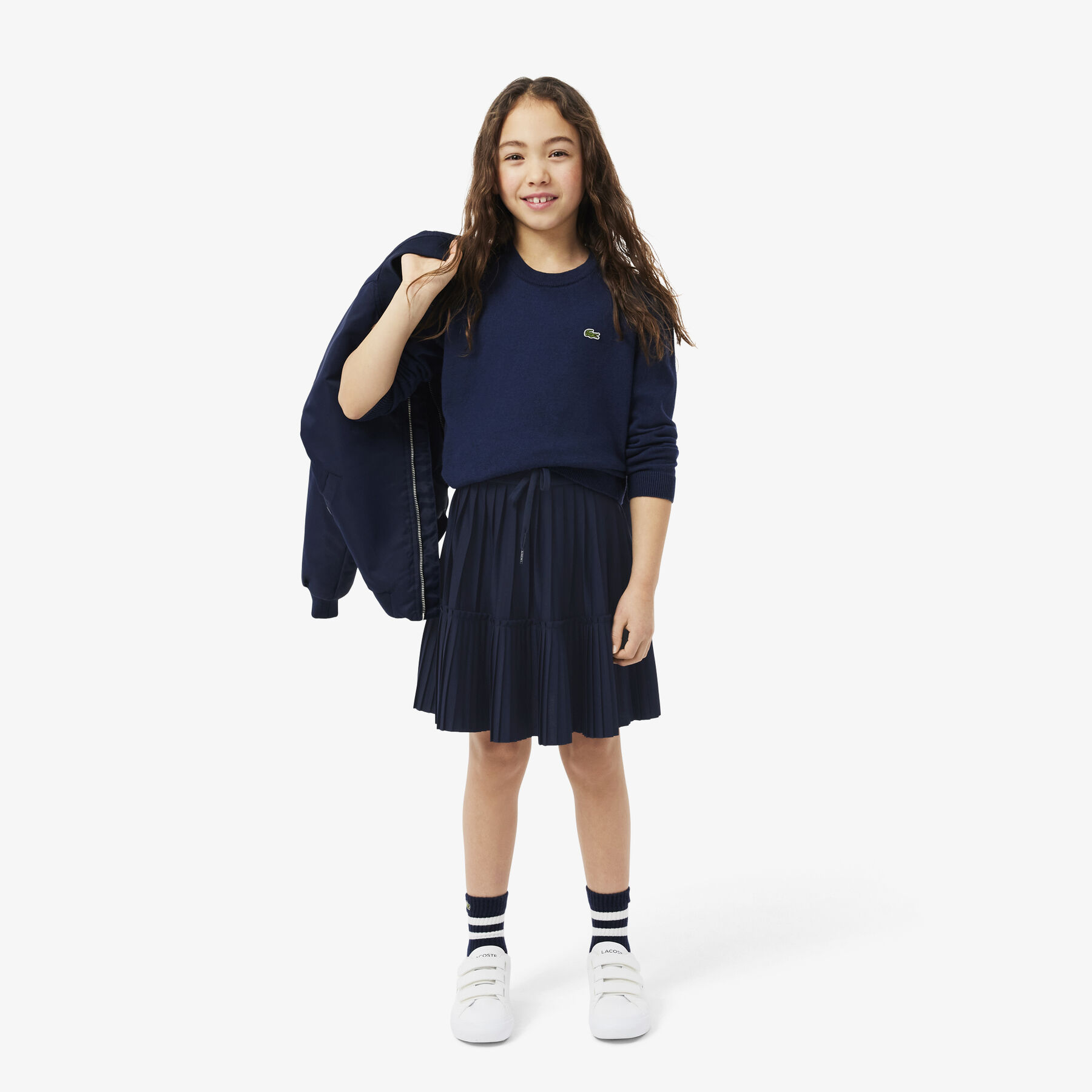 lacoste pleated jersey skirt