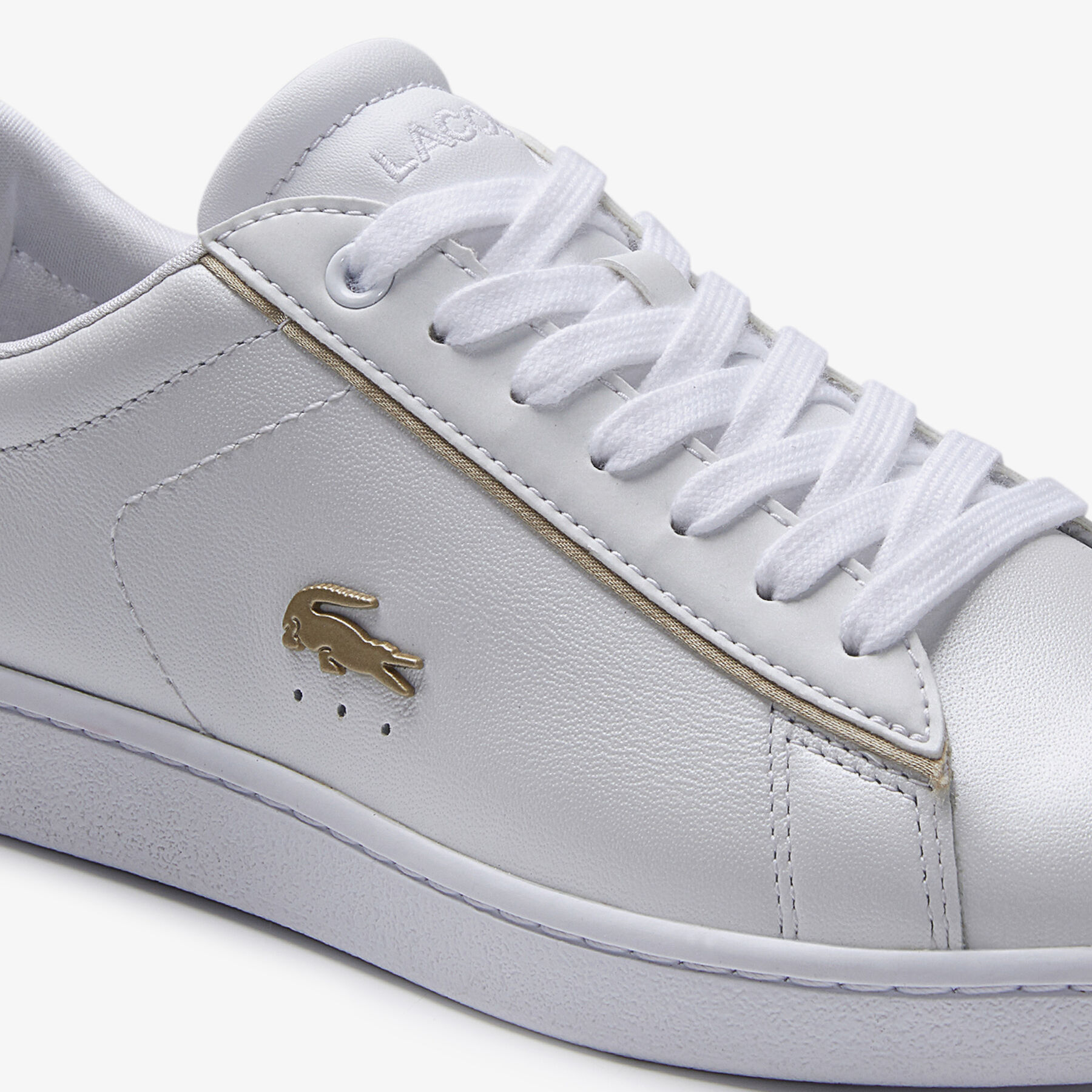lacoste women s carnaby evo satin and leather trainers