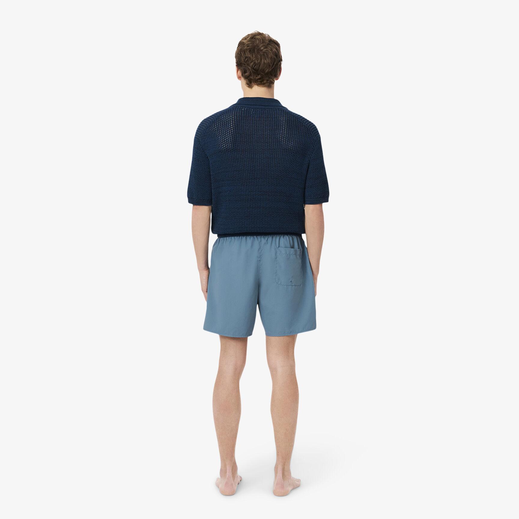 Mid Length Monochrome Swim Trunks