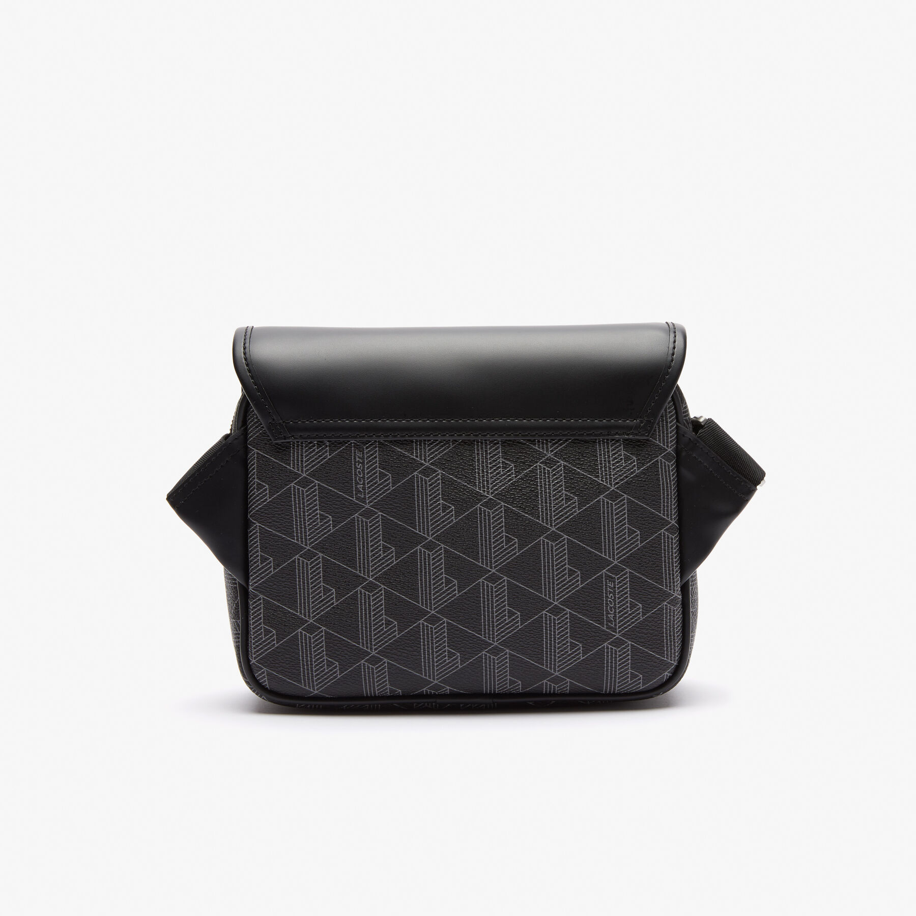 lacoste men s the blend clipped monogram canvas messenger bag