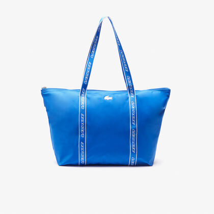 حقيبة يد لاكوست مقسمة بألوان بيد مزينة بشعار الماركة للنساء