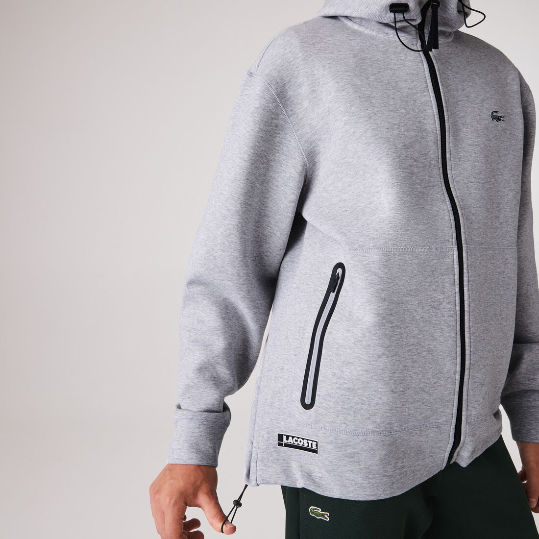 Men's Lacoste Branded Hooded Zippered Jacket With Badge Men's Lacoste Branded Hooded Zippered Jacket With Badge