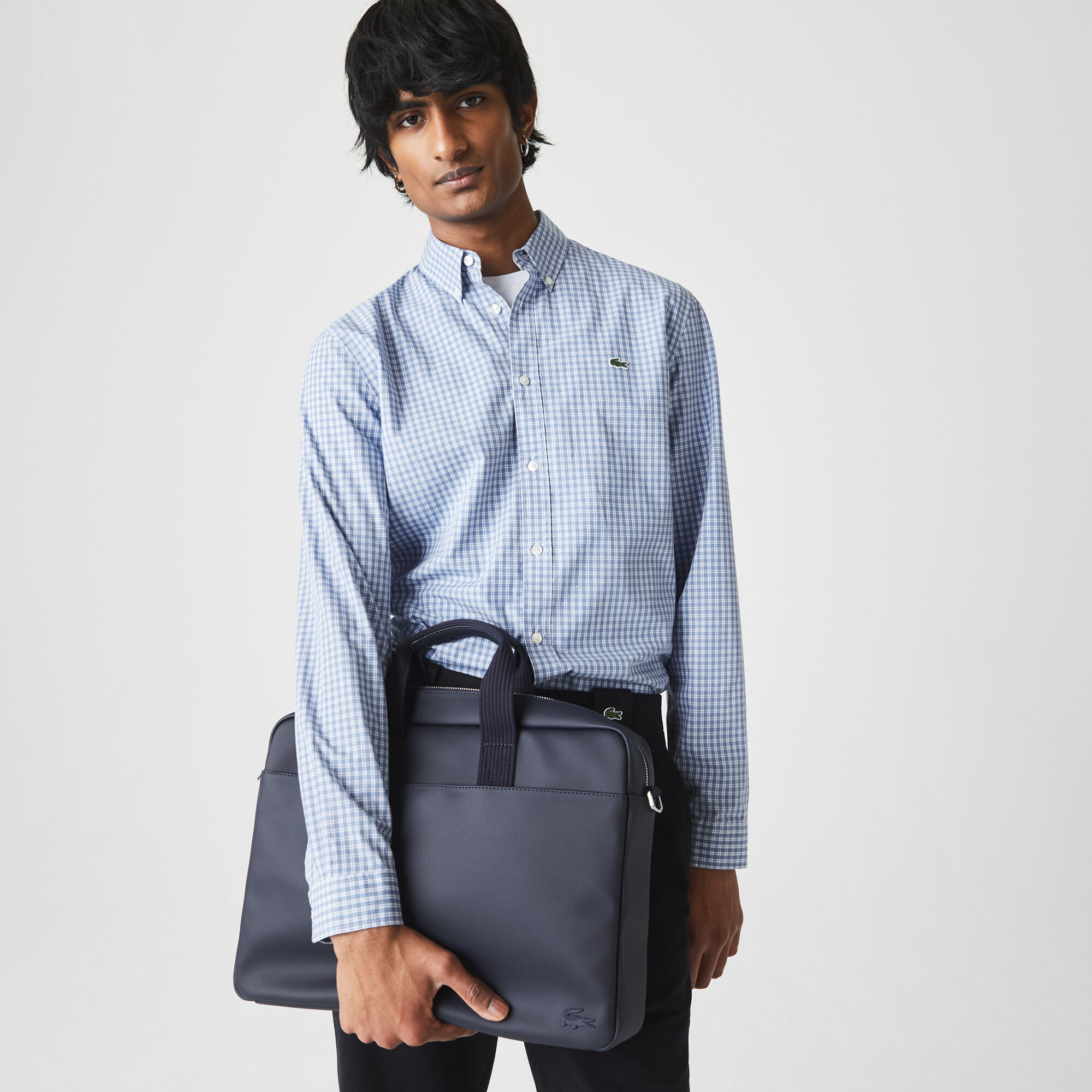 Men's classic petit piqué double bag top