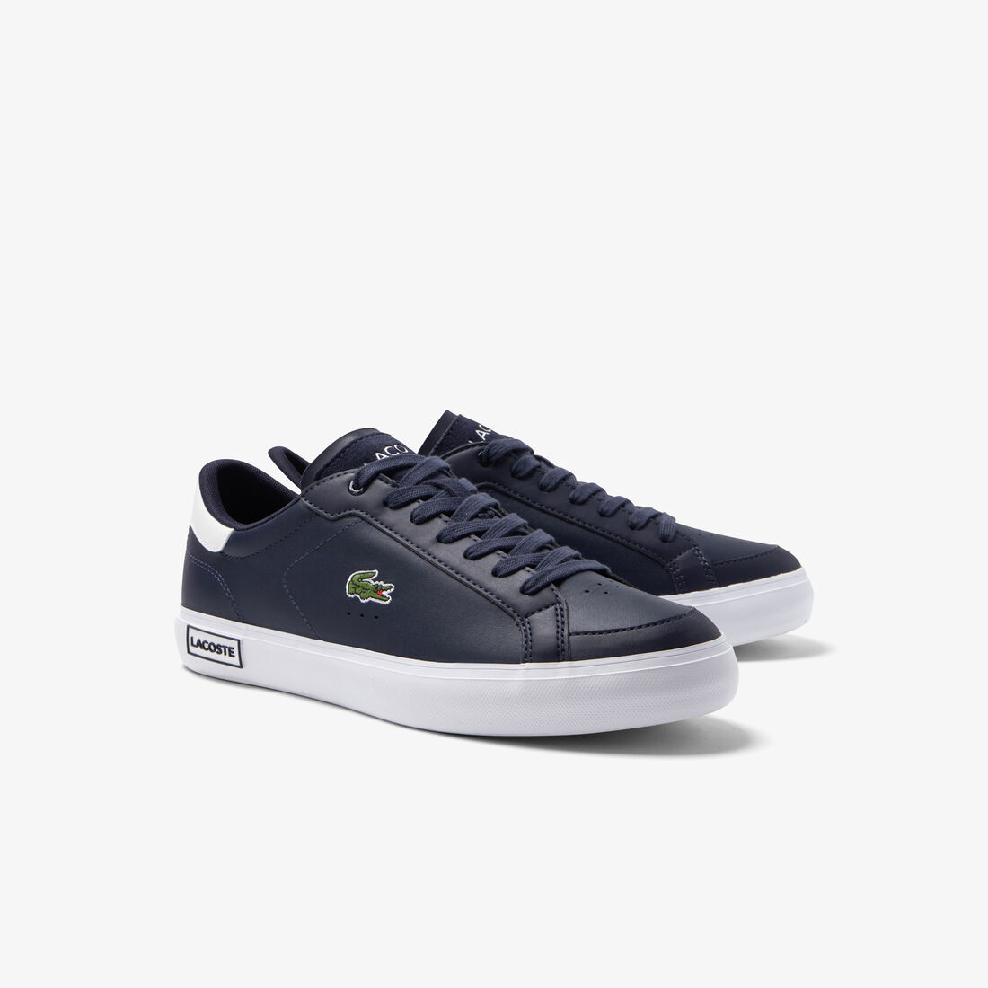 Men's Lacoste Powercourt Leather Colour Block Trainers Men's Lacoste Powercourt Leather Colour Block Trainers