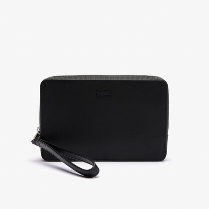 لاكوست حقيبة شانتاكو صغيرة بسحاب من جلد البيكيه