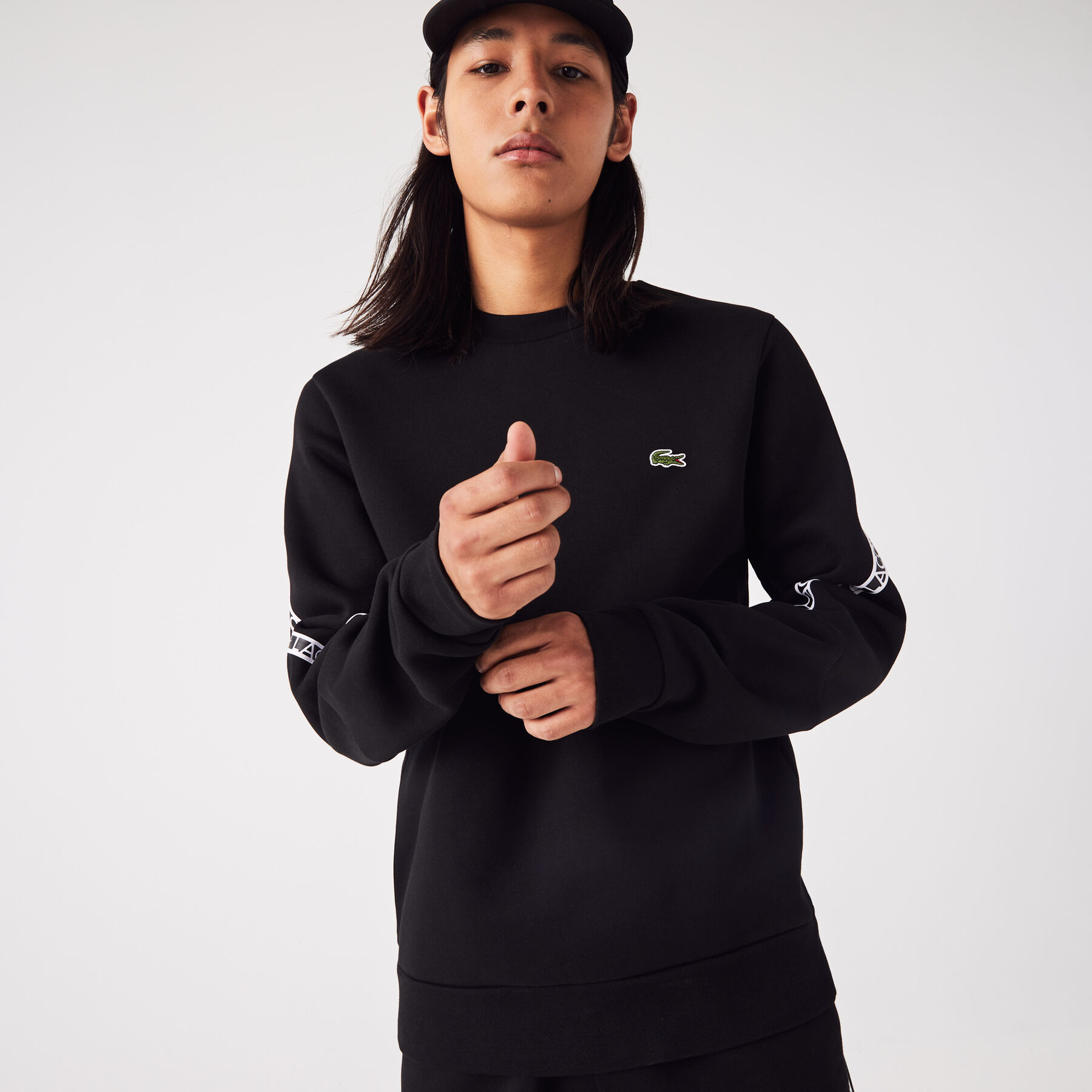 men s lacoste classic fit branded sweatshirt