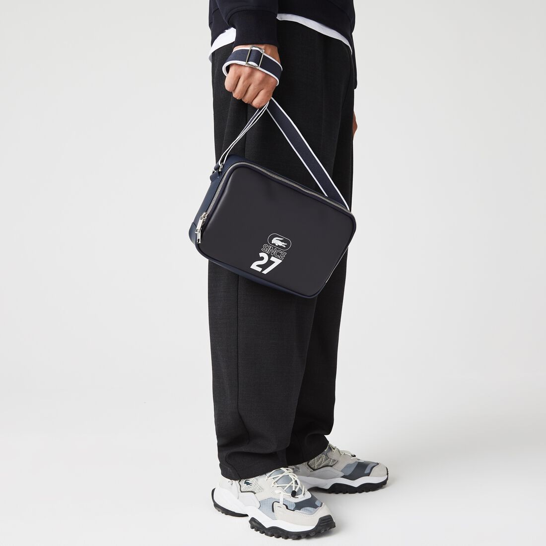 Men’s 1927 Print Logo Rectangular Canvas Crossbody Bag Men’s 1927 Print Logo Rectangular Canvas Crossbody Bag