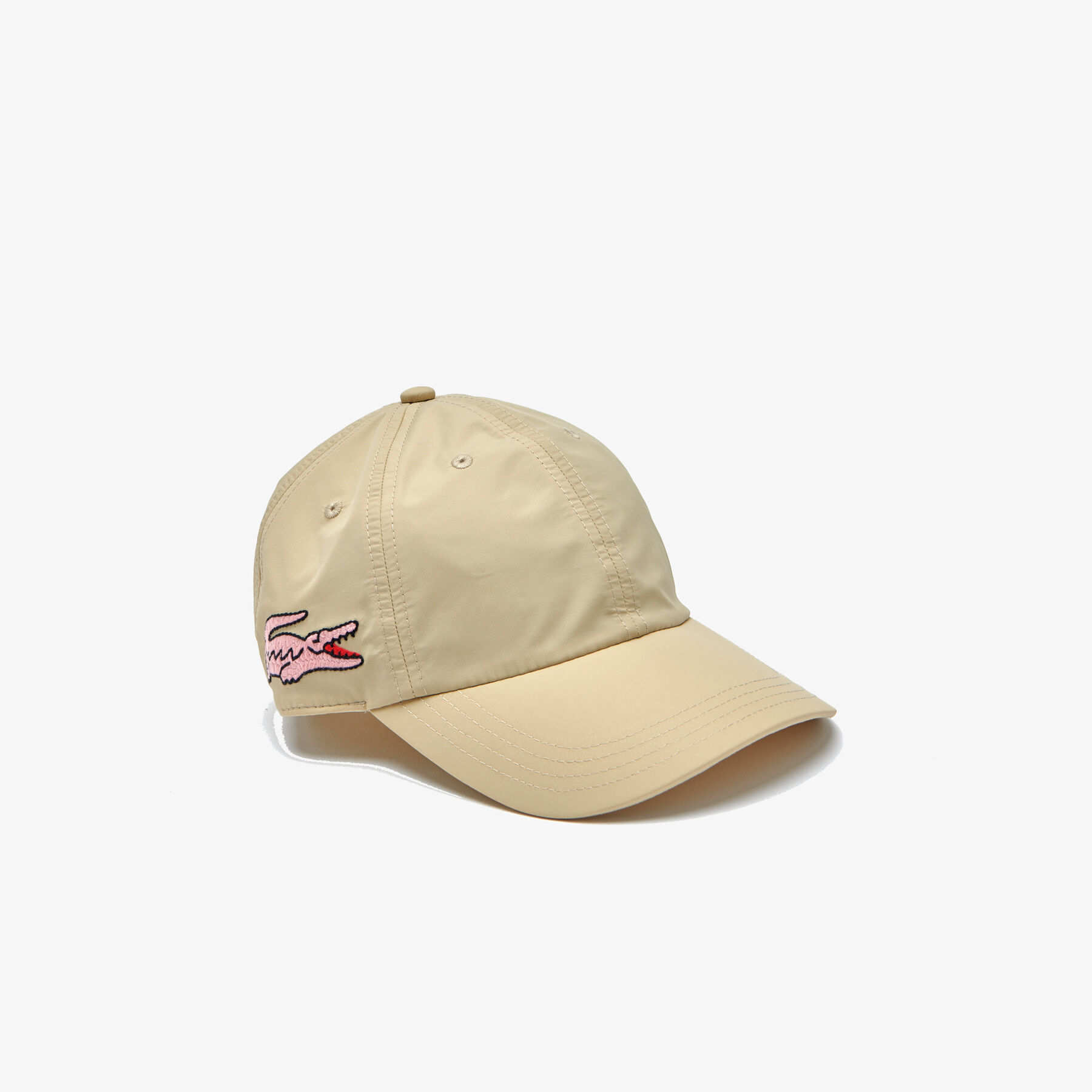 lacoste women s oversized embroidered crocodile lightweight nylon cap