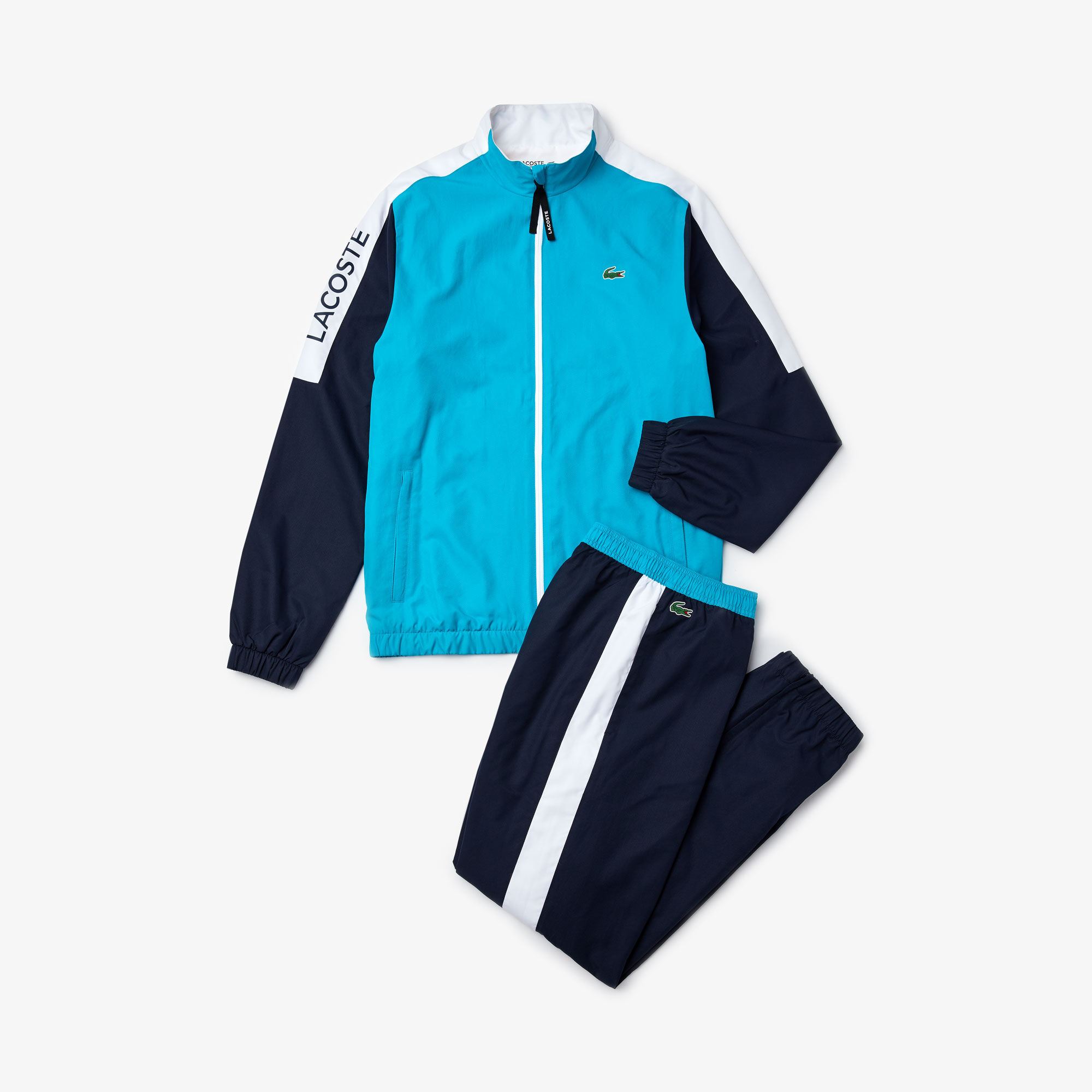 Light blue lacoste tracksuit hot sale