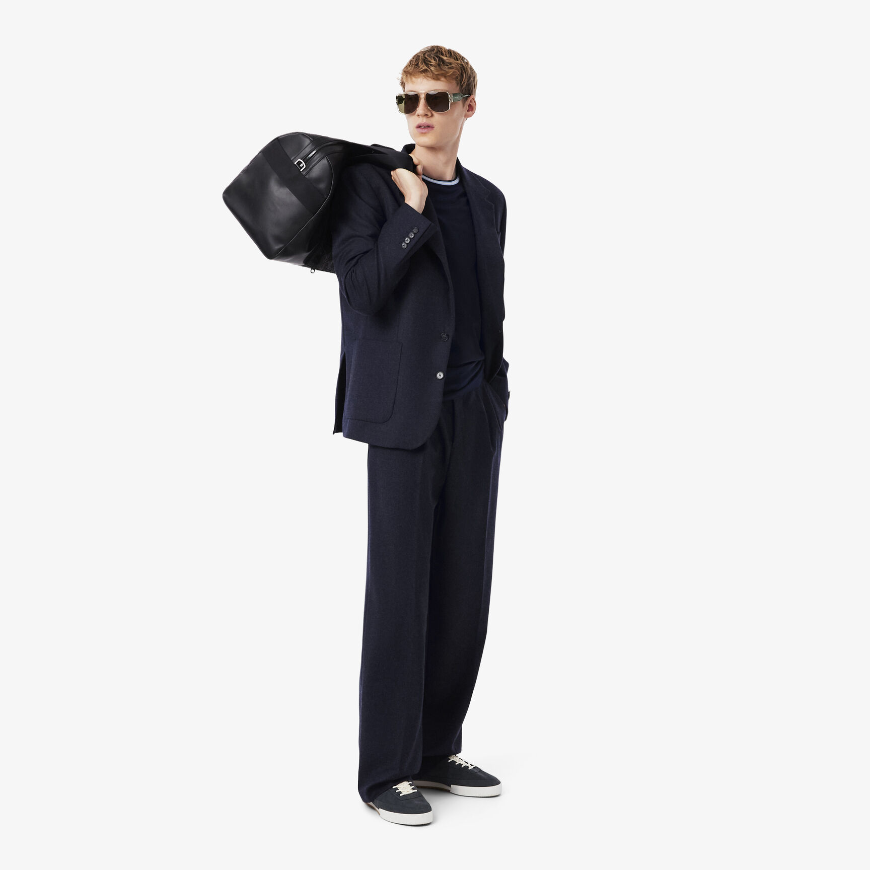 Straight Fit Felted Wool Pants