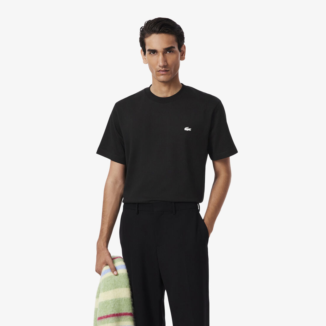 تي شيرت قطني بنقشة جلد التمساح الماسي