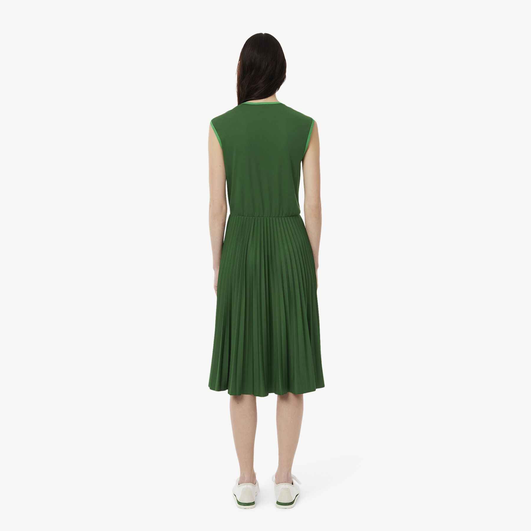 lacoste sleeveless pleated dress