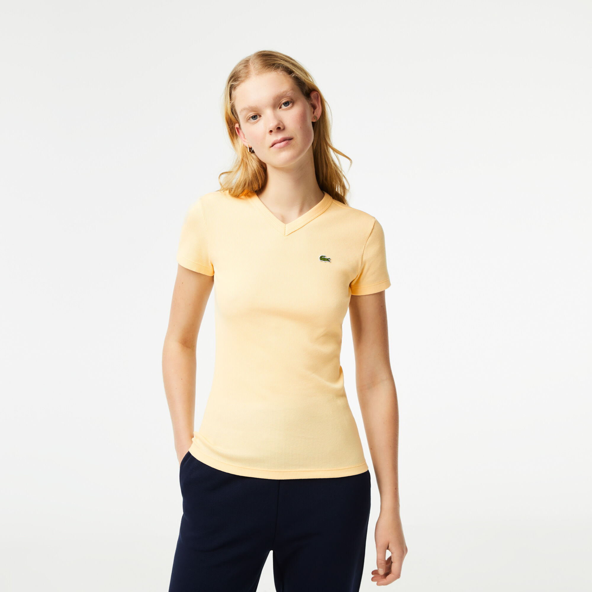 T shirt col top v lacoste