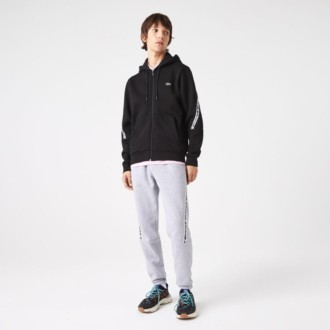 Men's Lacoste Printed Bands Hooded Zip Sweatshirt Men's Lacoste Printed Bands Hooded Zip Sweatshirt
