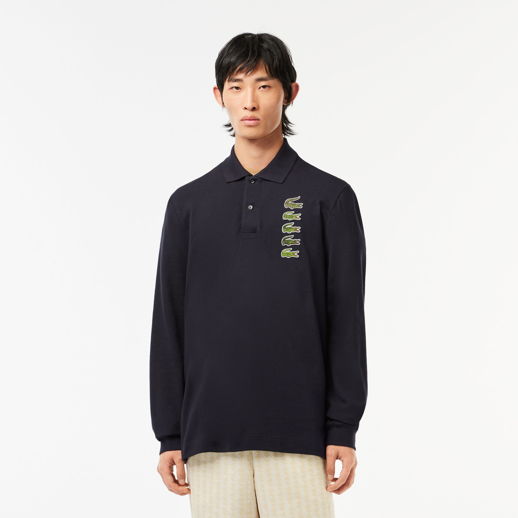 Long-Sleeved Original L.12.12 Multi Badge Polo Shirt Long-Sleeved Original L.12.12 Multi Badge Polo Shirt