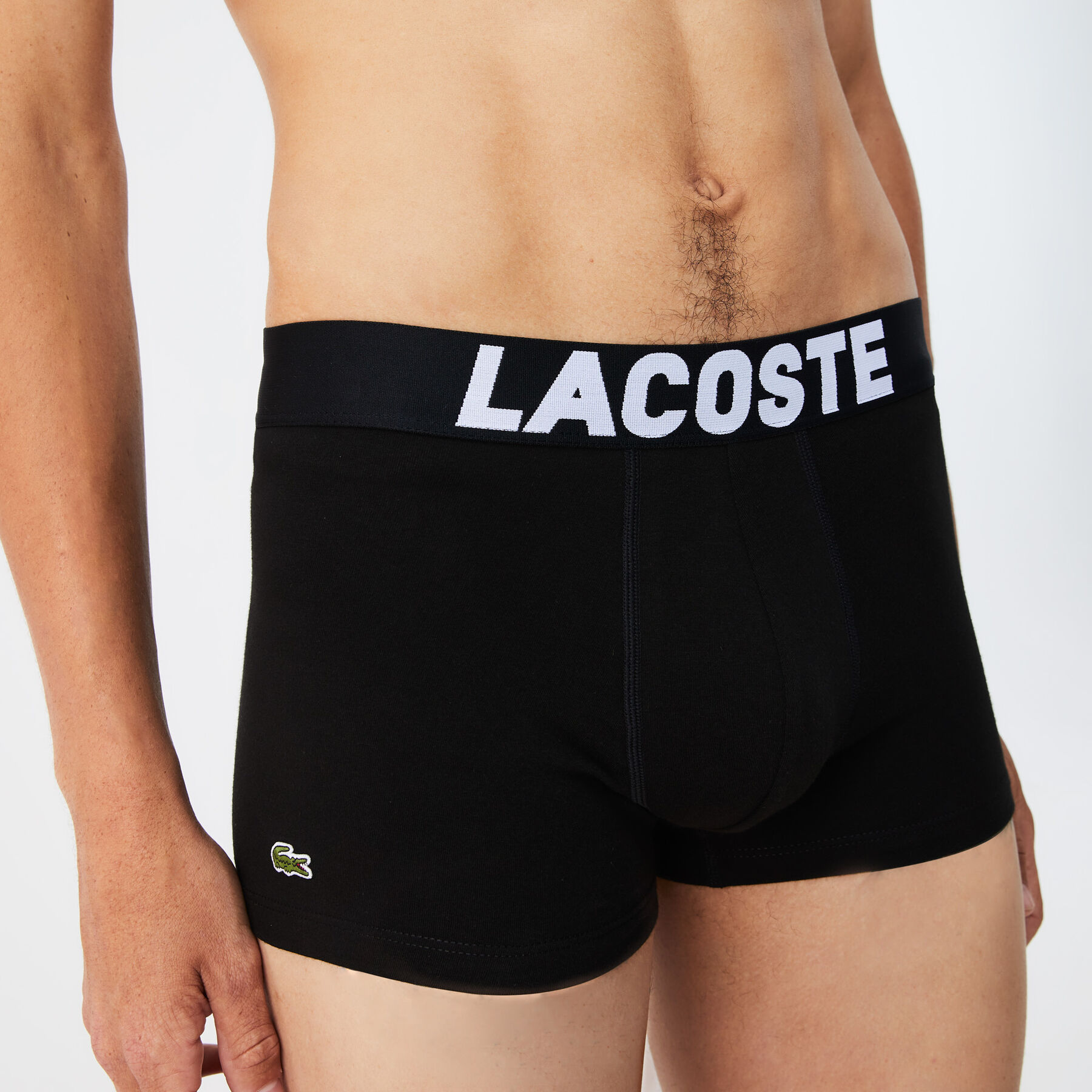 men s lacoste branded jersey trunk three pack