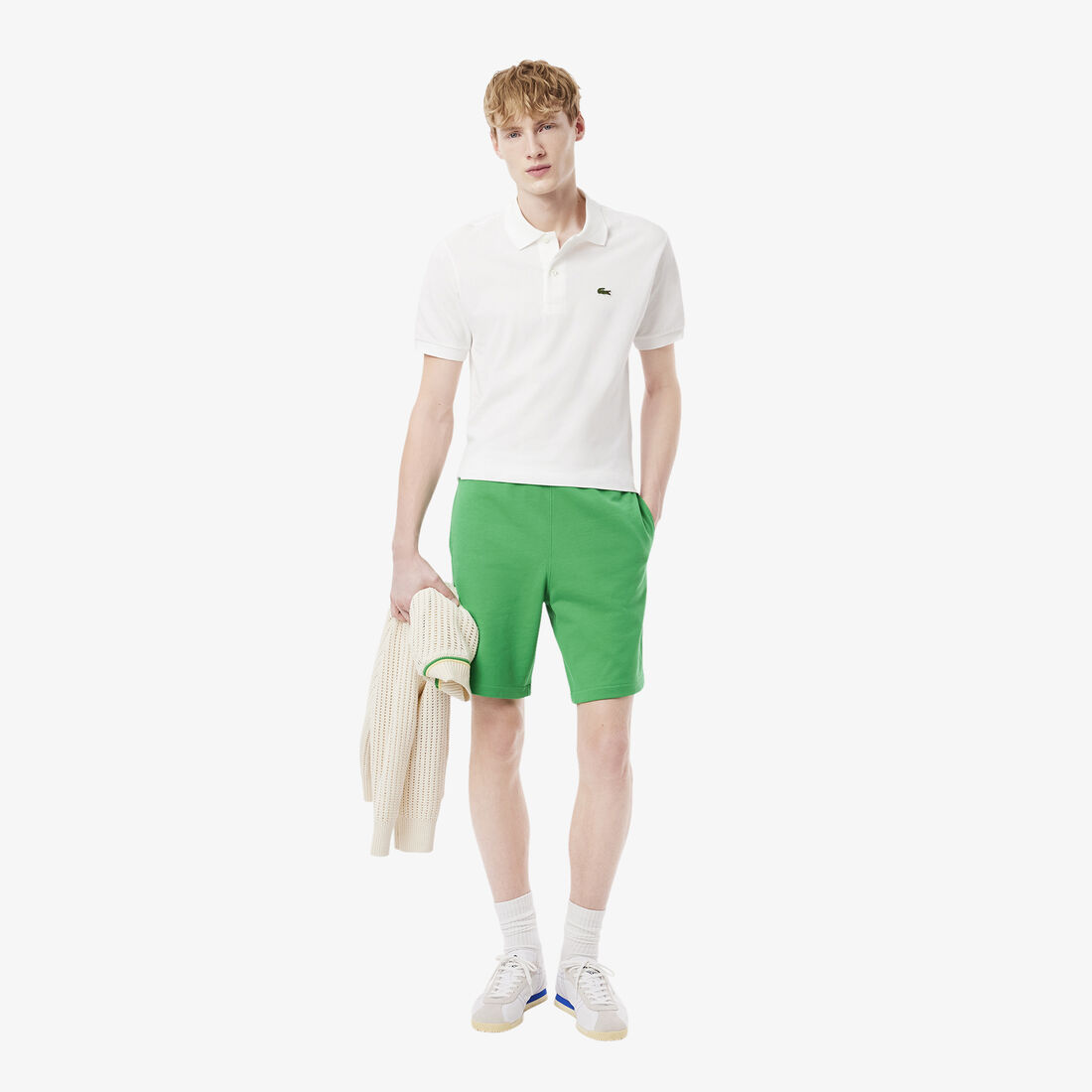 Logo Trim Cotton Fleece Shorts