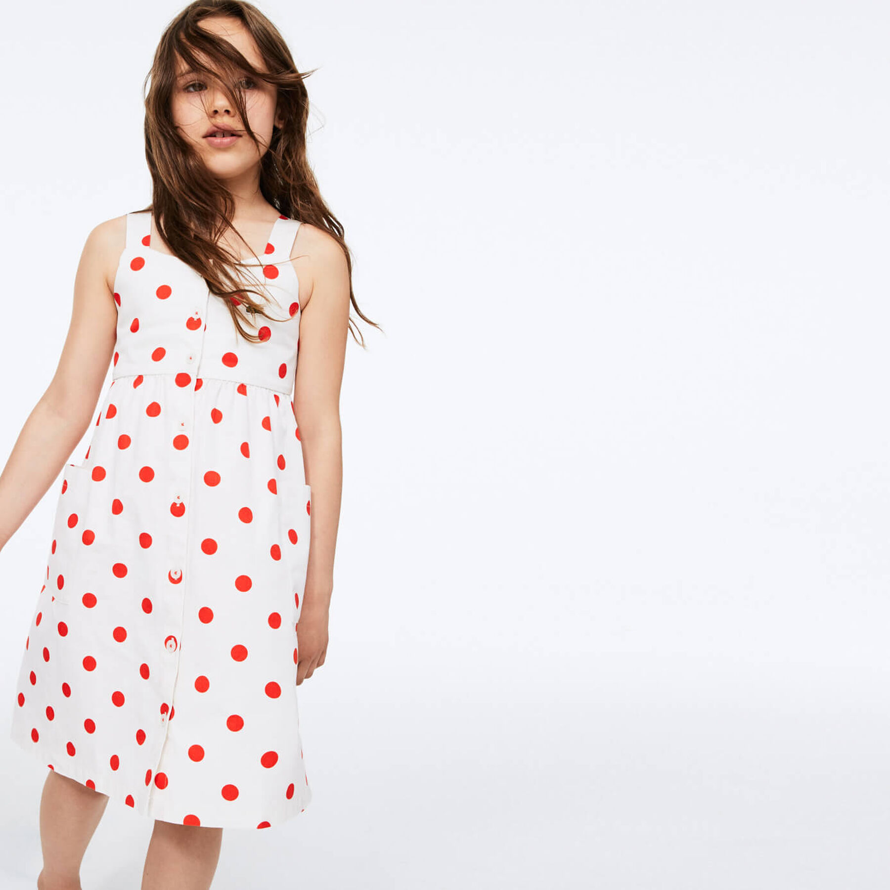 Girls' Polka Dot Cotton Dress lacoste girls polka dot cotton dress