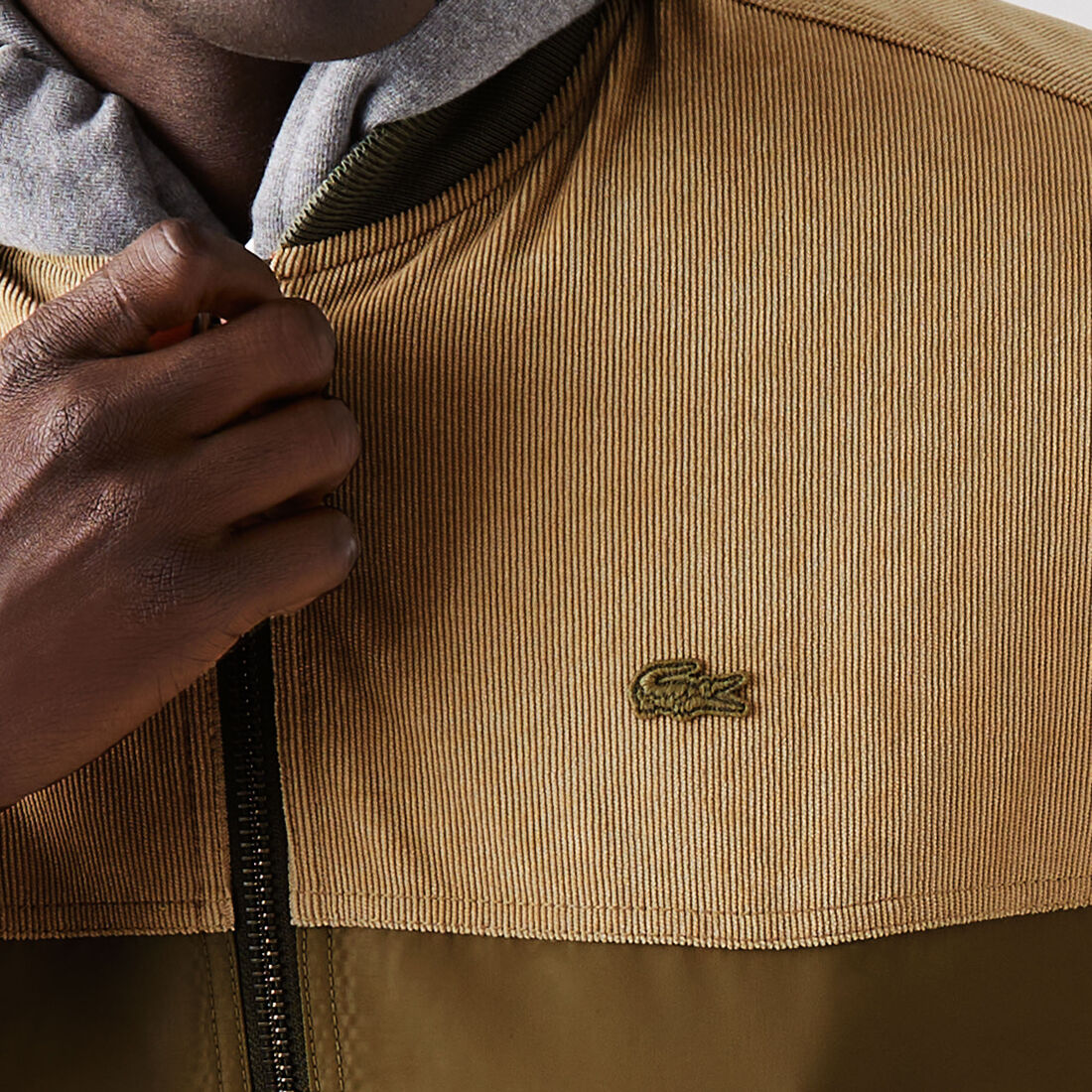 Men’s Bimaterial Quilted Zip Bomber Jacket Men’s Bimaterial Quilted Zip Bomber Jacket