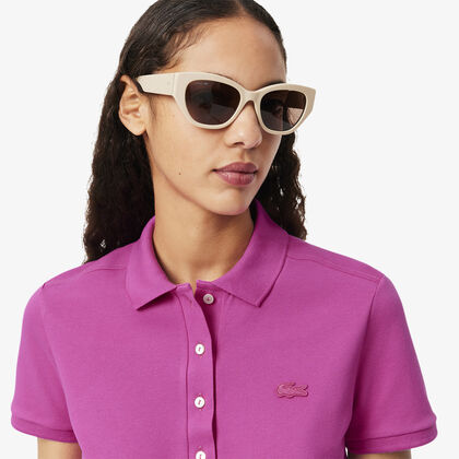 تيشيرت بولو L.12.d بقصة ضيقة من قماش بيتي بيكيه المطاطي