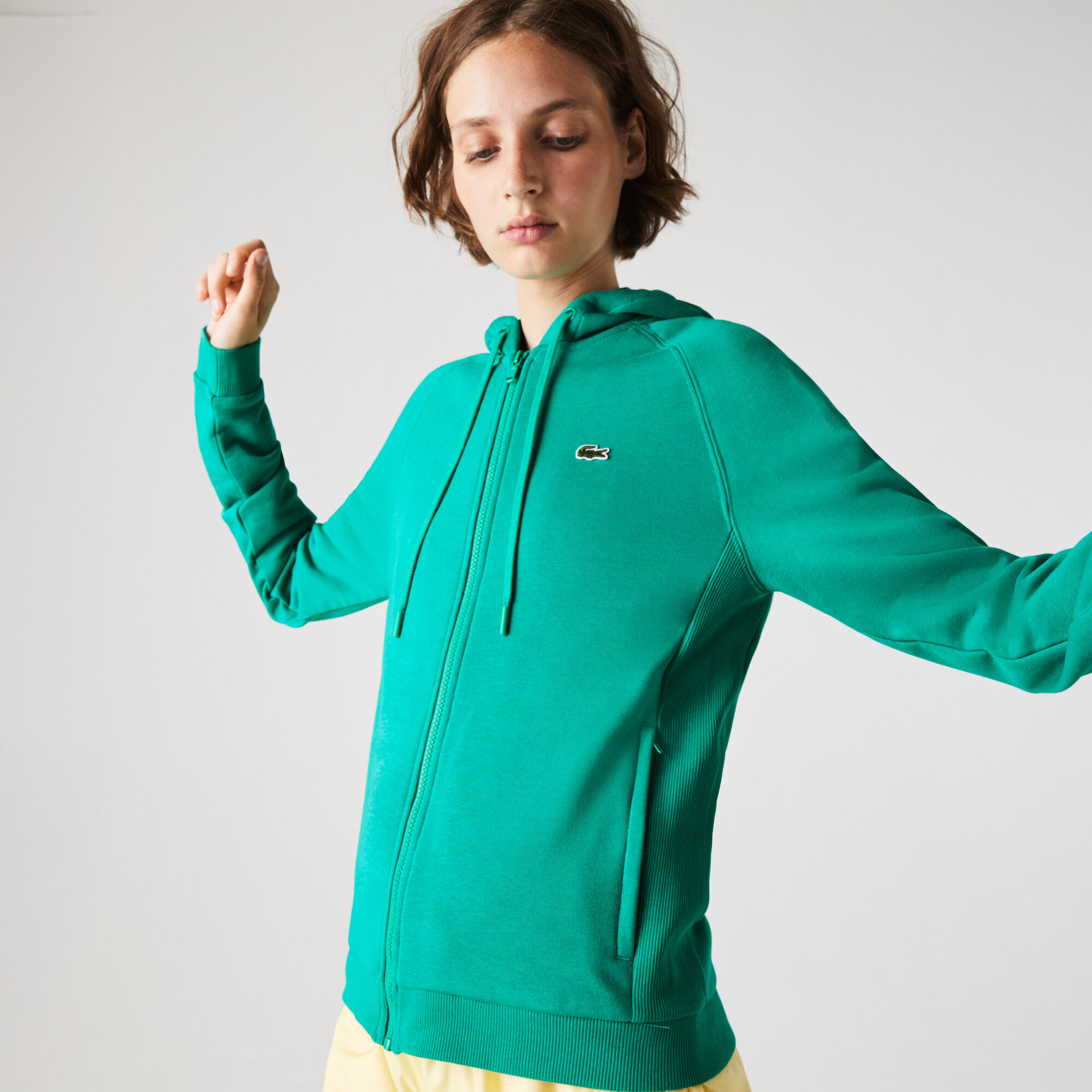 Women's Lacoste SPORT Hooded Fleece Zip Tennis Sweatshirt