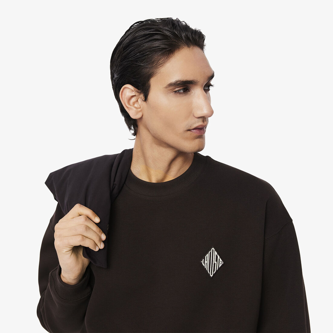 سويت شيرت بشعارالماركة بيكيه مزدوج الوجه سويت شيرت بشعارالماركة بيكيه مزدوج الوجه