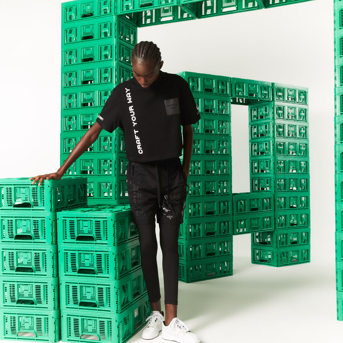 تيشيرت قطن عضوي قصير للنساء مجموعة Lacoste L!VE x Minecraft تيشيرت قطن عضوي قصير للنساء مجموعة Lacoste L!VE x Minecraft