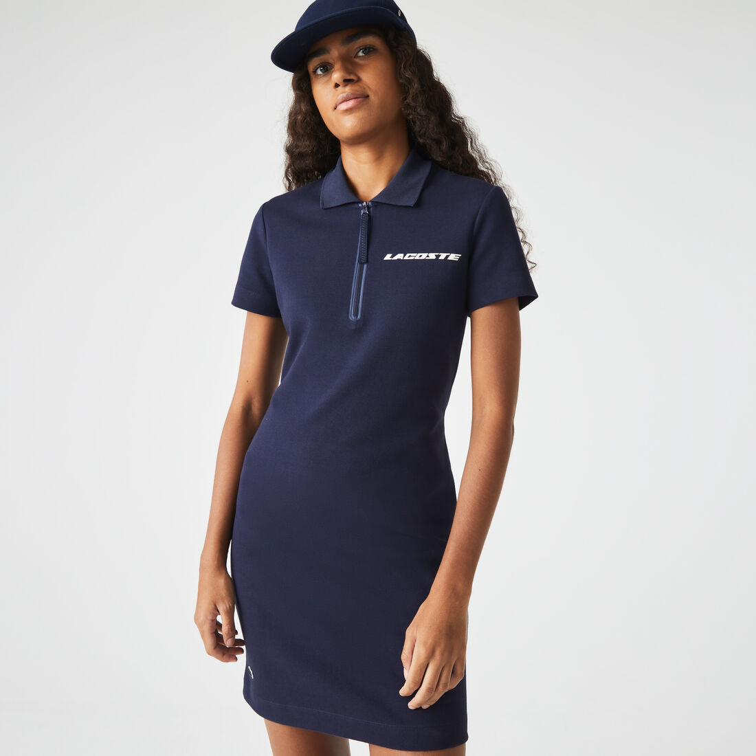 Women's Contrast Branded Two-Ply Jersey Polo Dress