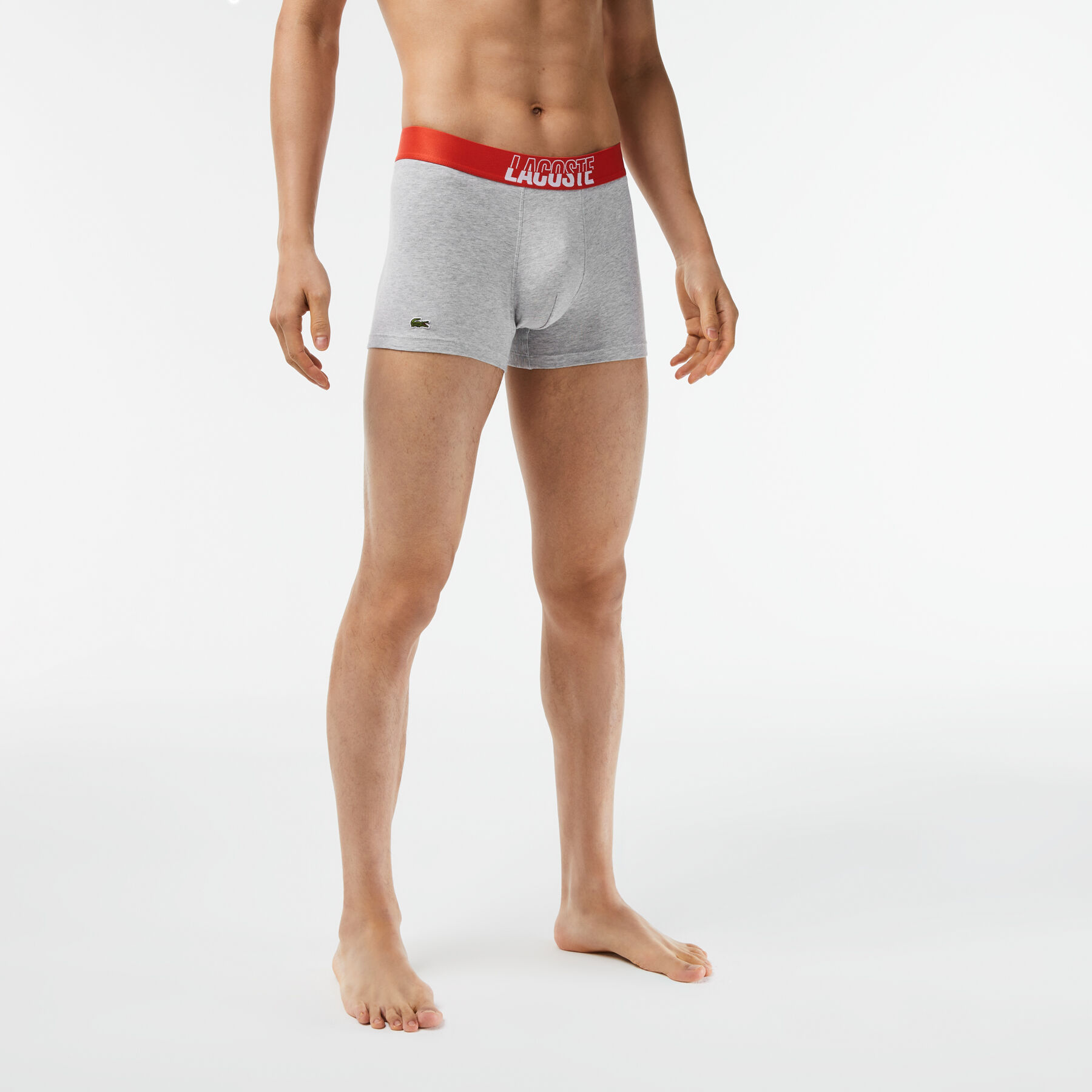 men s 3 pack lacoste stretch cotton printed trunks