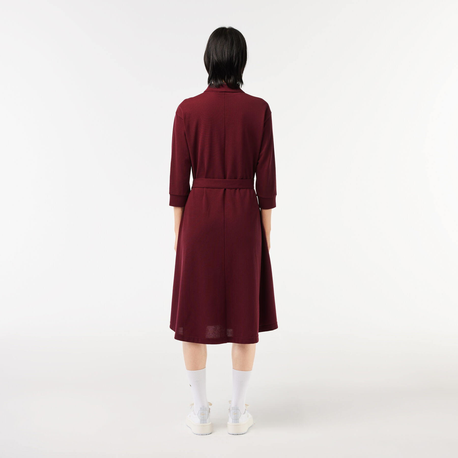 3/4 Sleeve Cotton Pique Polo Dress lacoste 3 4 sleeve cotton pique polo dress