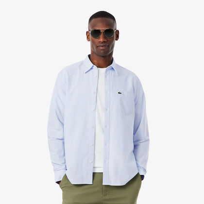 قميص أكسفورد مخطط بقصّة عادية