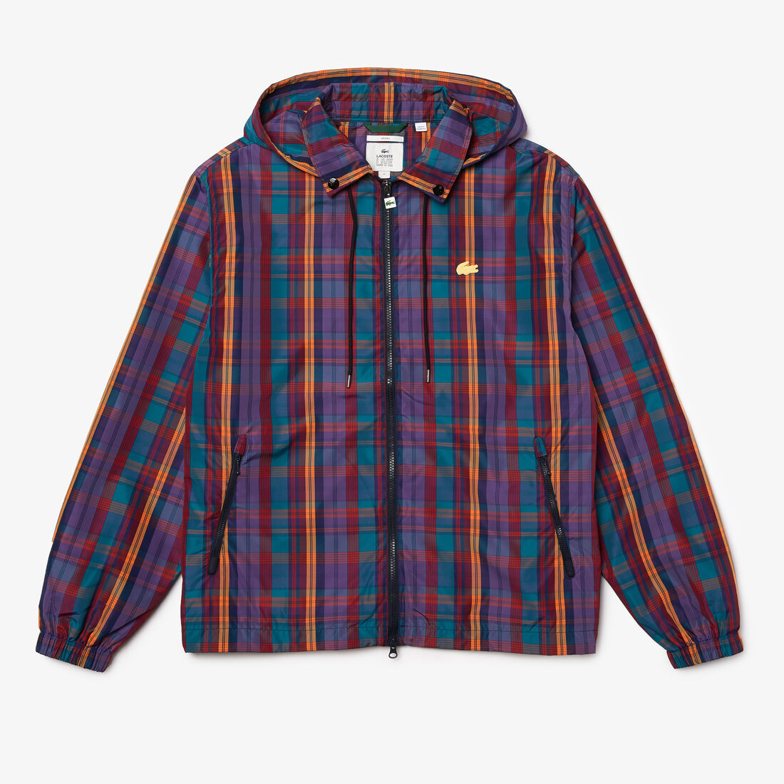 سترة واقية من الرياح كاروهات بسحاب للجنسين مجموعة Lacoste LIVE سترة واقية من الرياح كاروهات بسحاب للجنسين مجموعة Lacoste LIVE