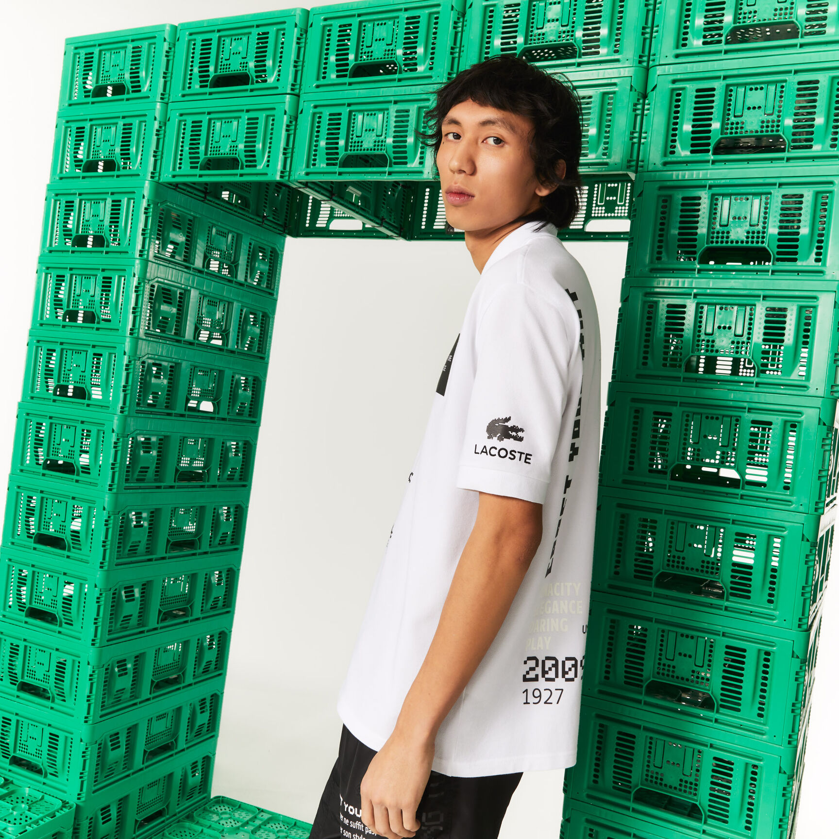 Men's Lacoste L!VE x Minecraft Loose Fit Organic Cotton Polo Shirt Men's Lacoste L!VE x Minecraft Loose Fit Organic Cotton Polo Shirt