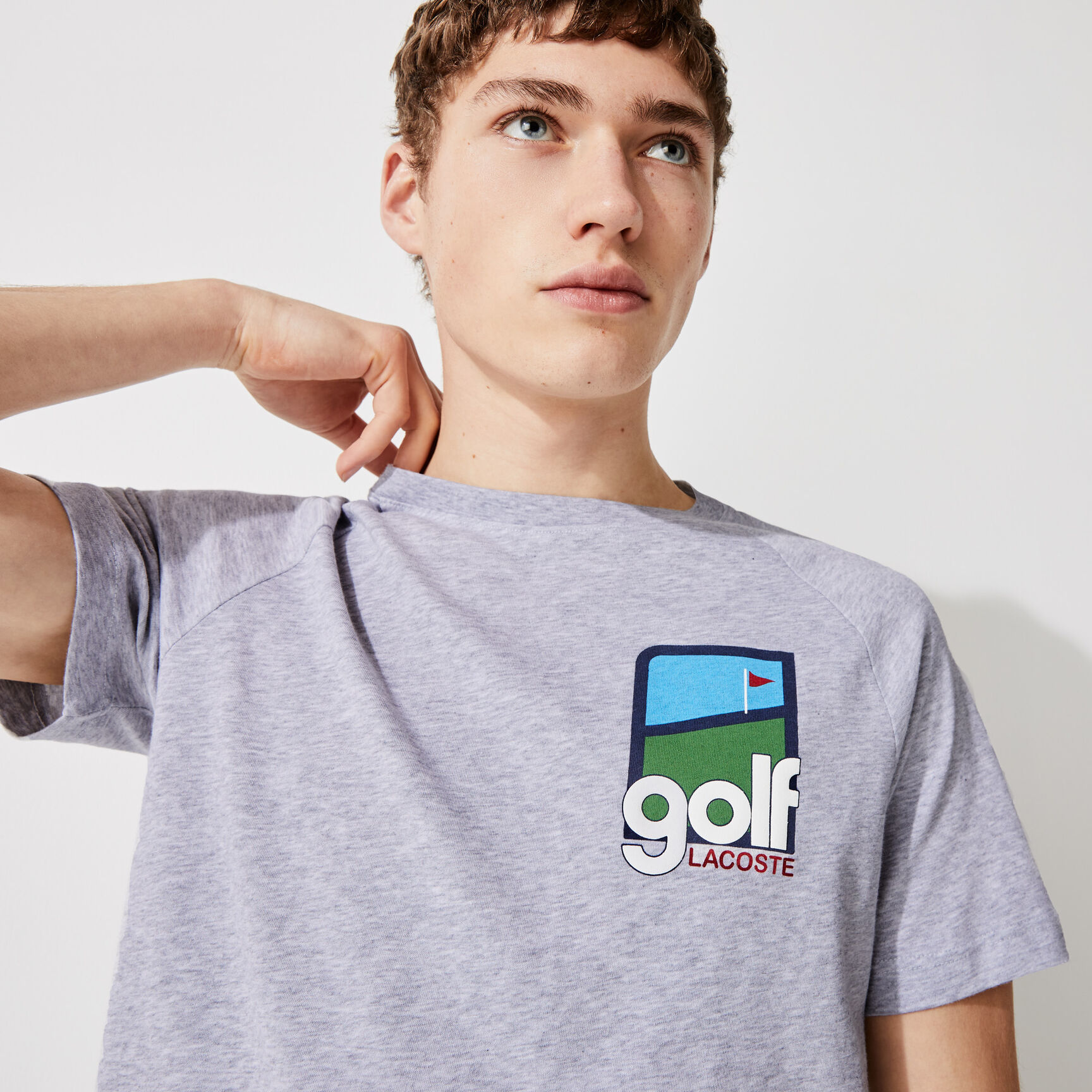 تي شيرت مسامي قطني للجولف للرجال مع تصميم ثلاثي الأبعاد مجموعة Lacoste SPORT تي شيرت مسامي قطني للجولف للرجال مع تصميم ثلاثي الأبعاد مجموعة Lacoste SPORT