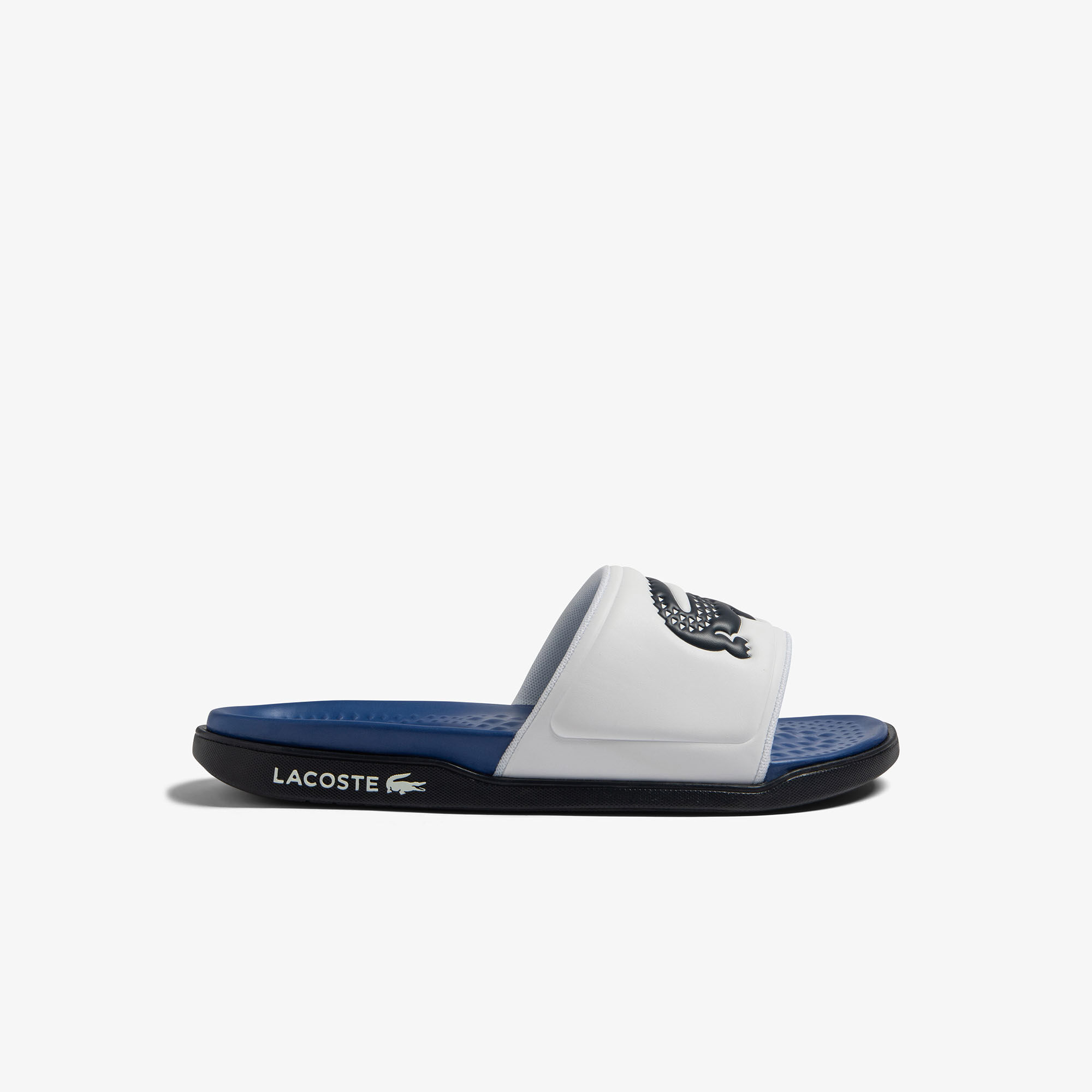 Lacoste slides best sale navy blue
