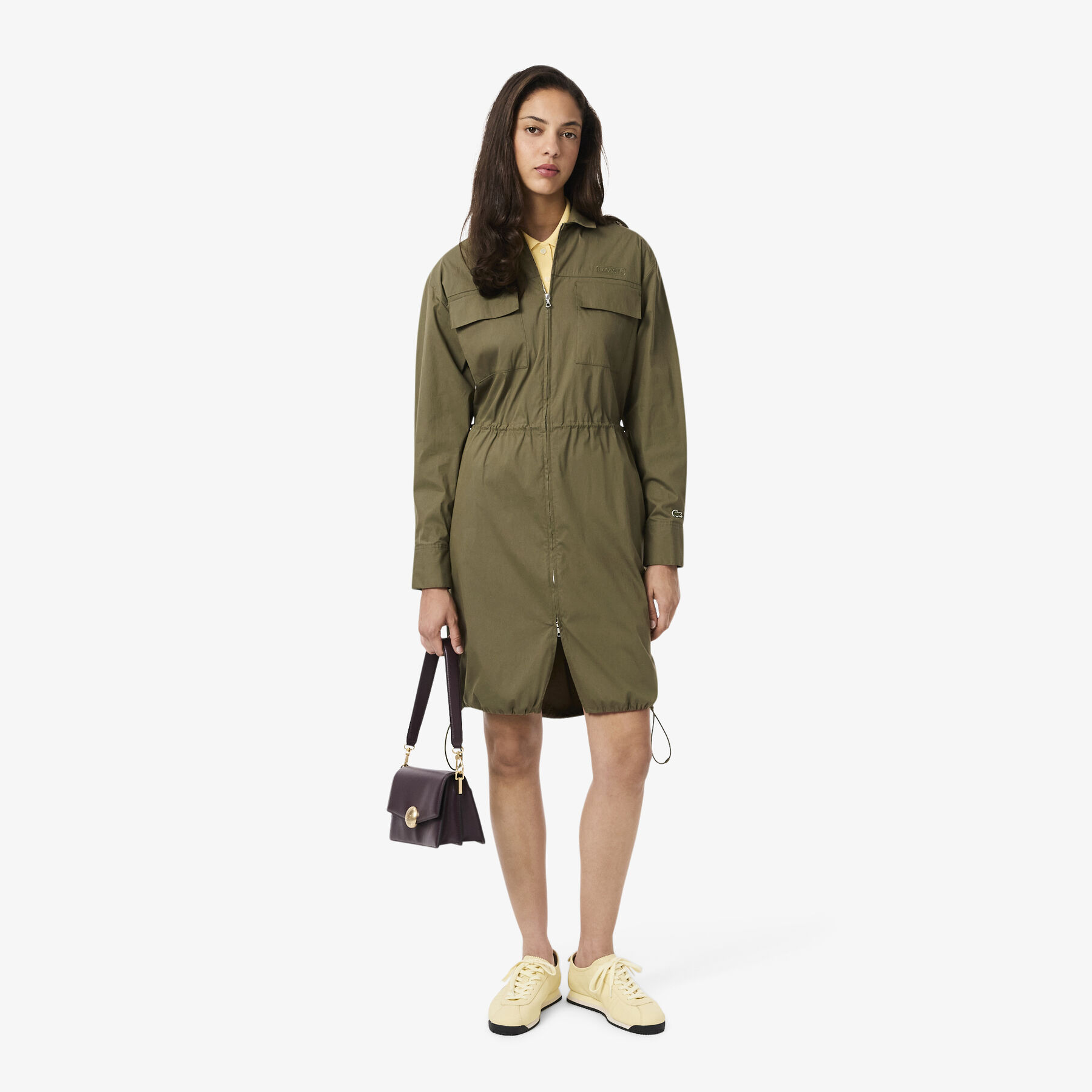 Oversized Cotton Zip Front Shirt Dress lacoste oversized cotton zip front shirt dress