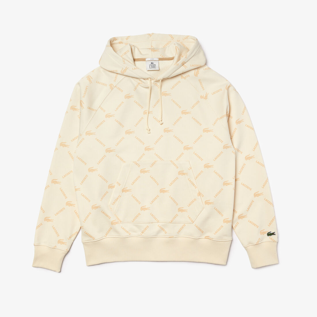 Unisex Lacoste LIVE Loose Fit Hooded Monogram Cotton Sweatshirt Unisex Lacoste LIVE Loose Fit Hooded Monogram Cotton Sweatshirt