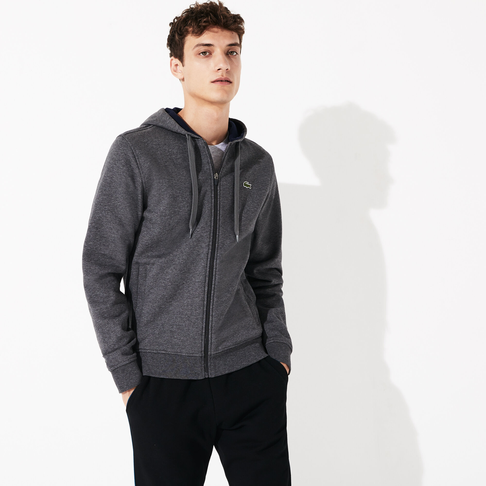 Buy Men s Lacoste SPORT Tennis hooded zippered sweatshirt in fleece Lacoste SA