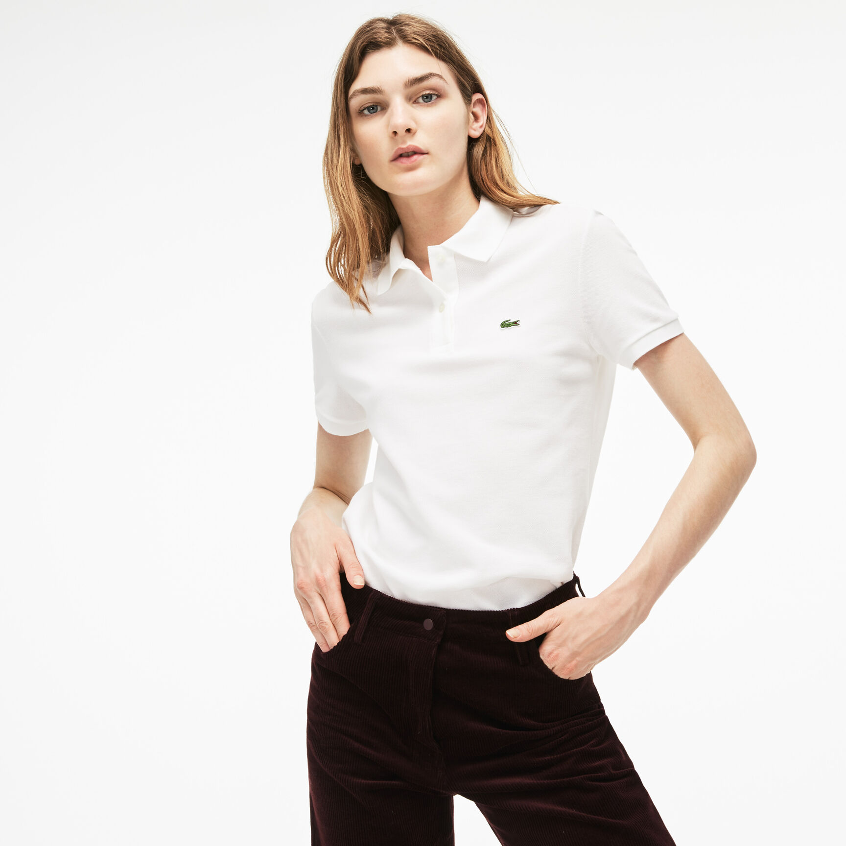 Women's Lacoste Regular Fit Soft Cotton Petit Pique Polo Shirt Women's Lacoste Regular Fit Soft Cotton Petit Pique Polo Shirt
