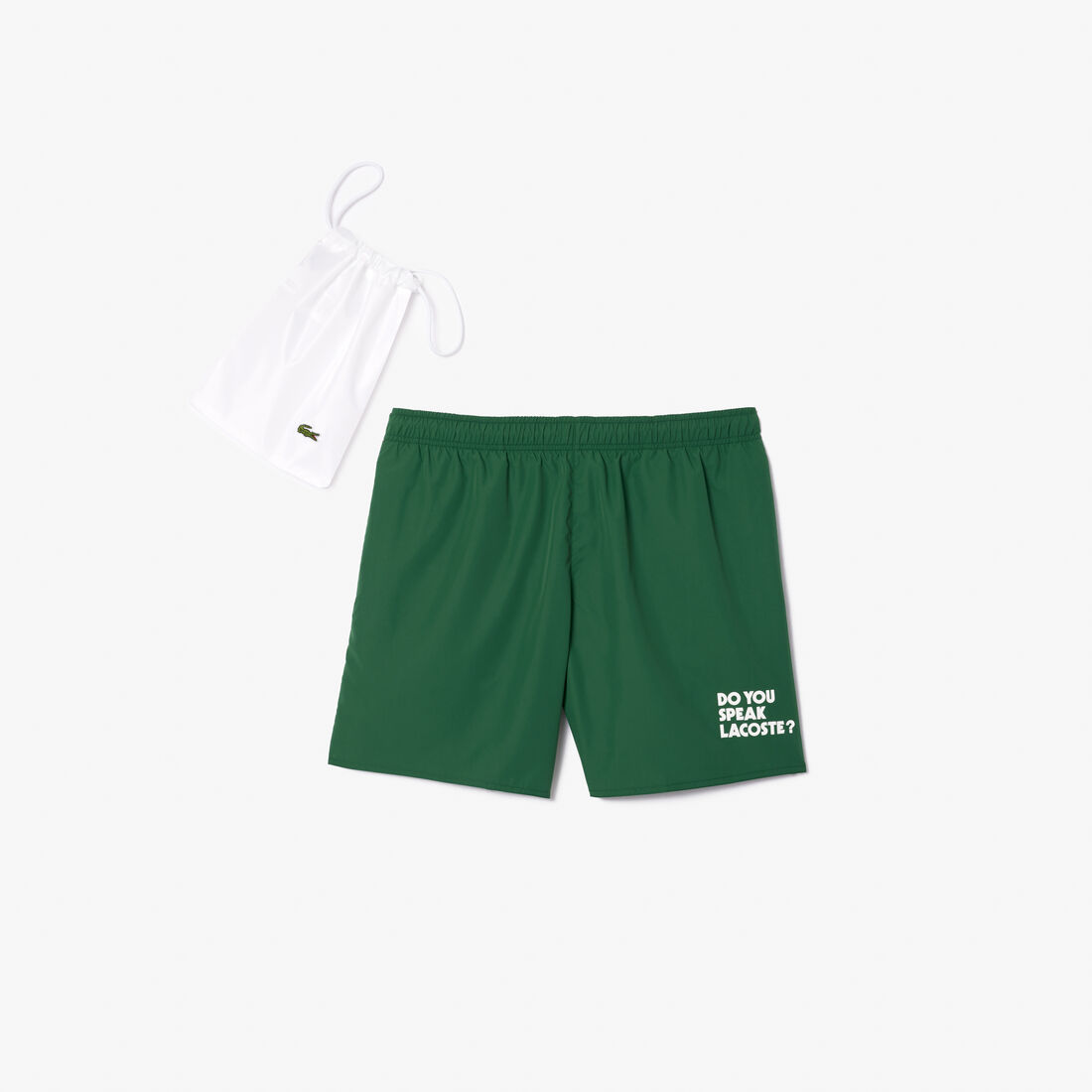 Mid Length Slogan Swim Trunks Mid Length Slogan Swim Trunks