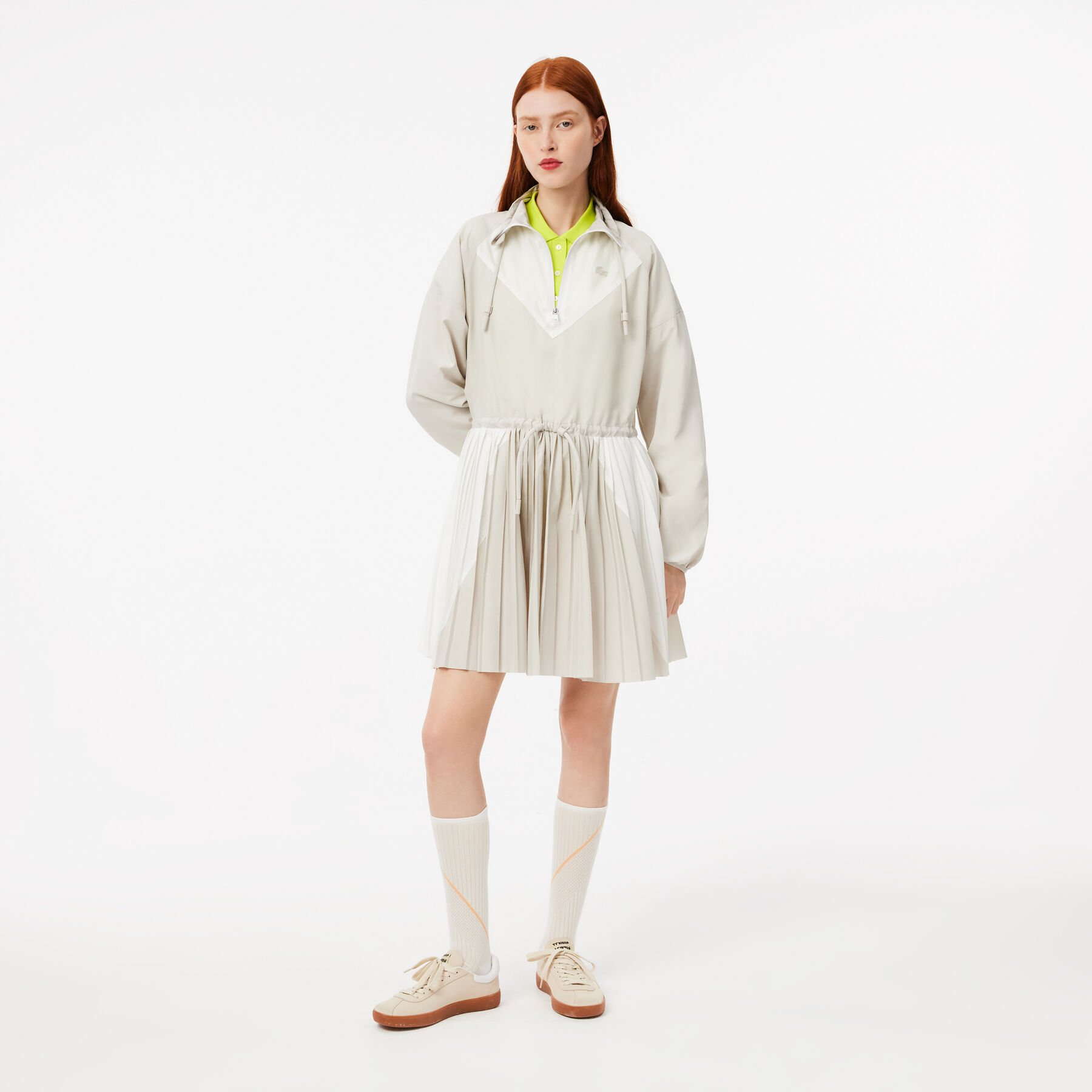 lacoste long sleeved colourblock dress