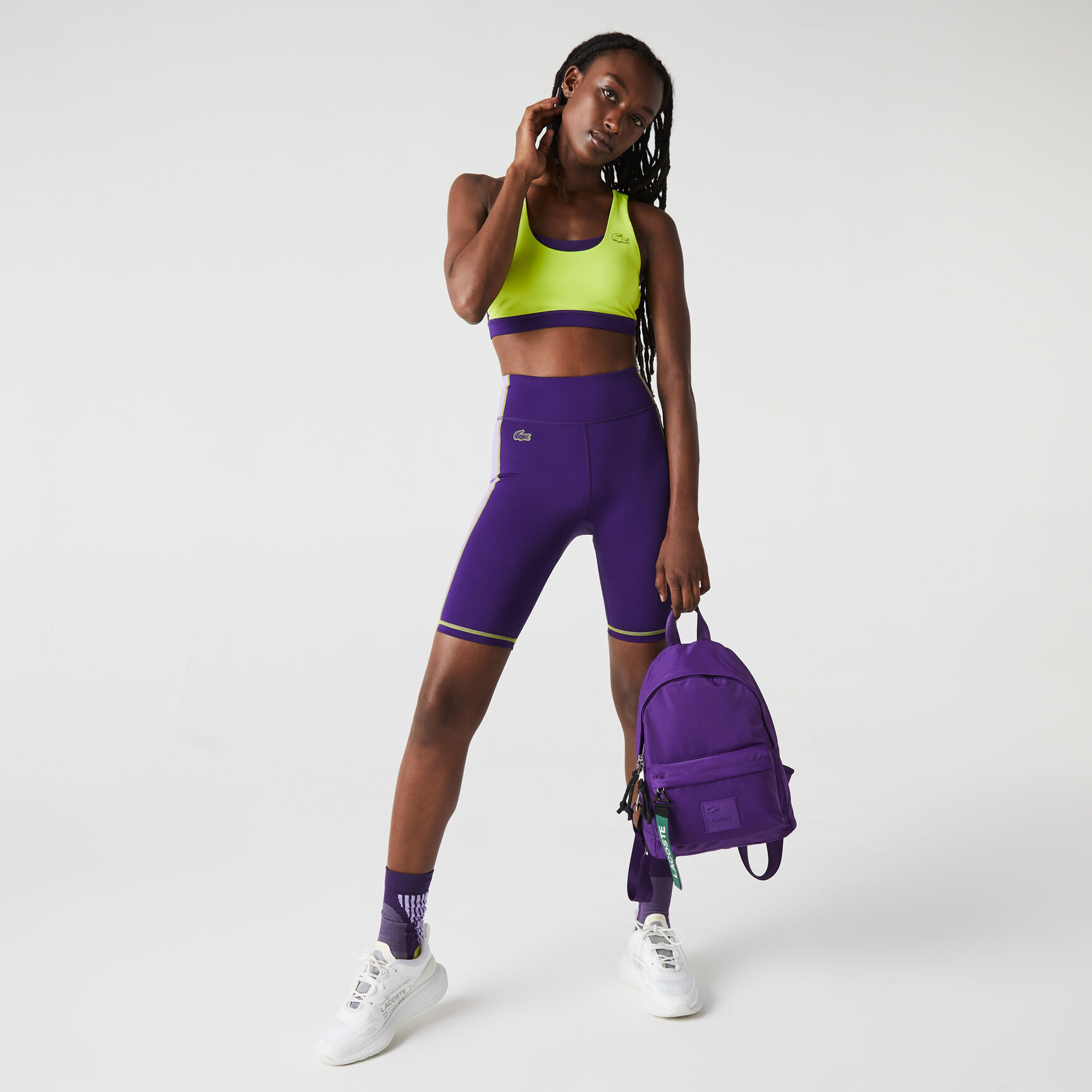 حقيبة ظهر لاكوست برقعة شعار الماركة وجرار سحّاب مزين بالشعار للنساء حقيبة ظهر لاكوست برقعة شعار الماركة وجرار سحّاب مزين بالشعار للنساء