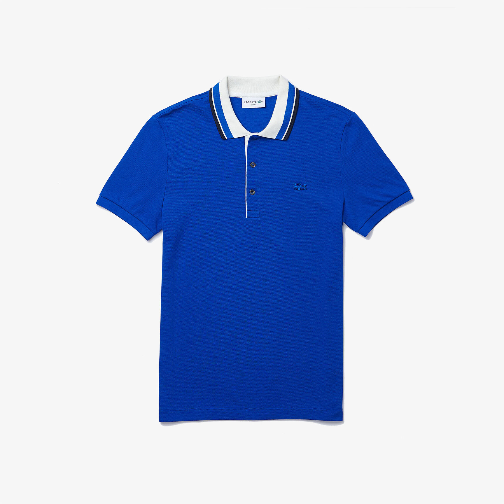 Men&rsquo;s Lacoste Slim Fit Striped Collar Cotton Piqu&eacute; Polo
